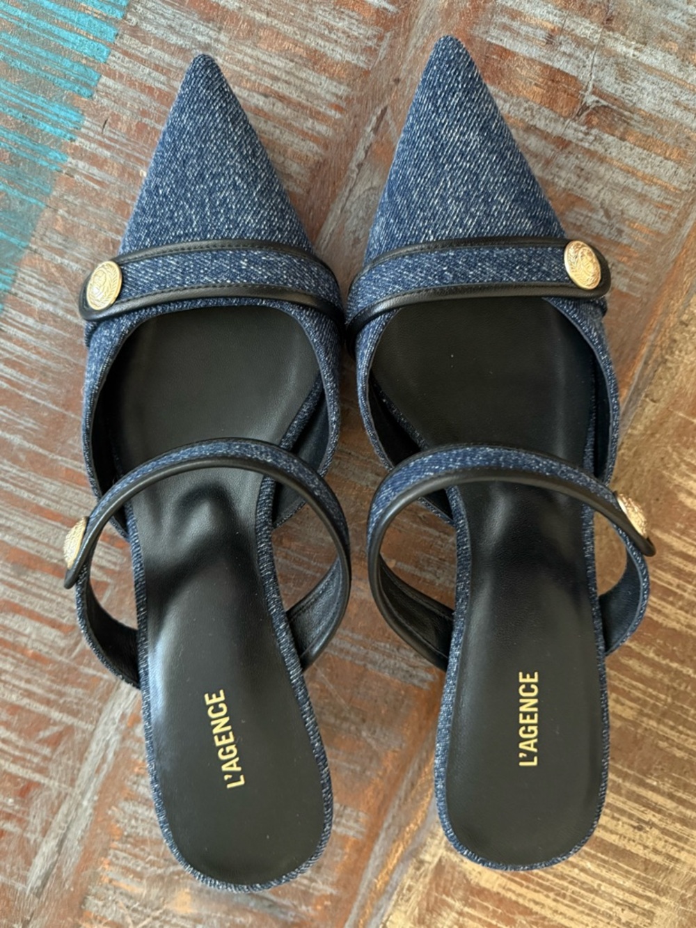 L'AGENCE Gilliane Denim Mule - Picture 6 of 11